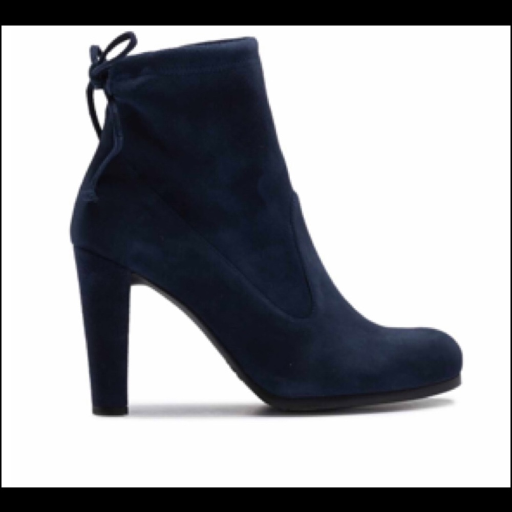 Stuart Weitzman Glove Suede Boots. Color:Nice Blue - Picture 3 of 6